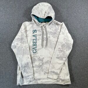 Cabela's Hoodie Mens XL Snow Camo Embroidered Logo World's Foremost Outfitters